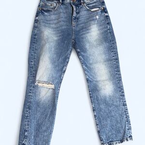 LOFT High waist straight crop Blue Denim Jeans